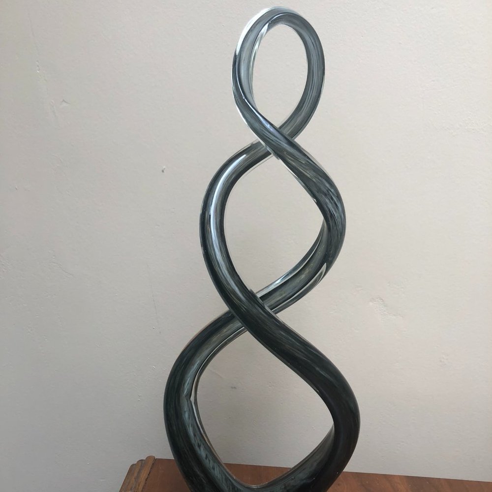 Gorgeous Smoky Grey Glass 15" Sculpture